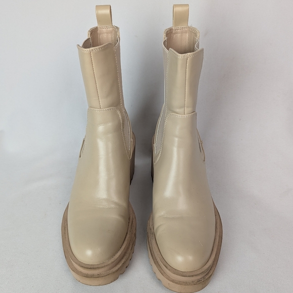 Zara Lug Sole Chelsea Boots Block Heel - Picture 2 of 15